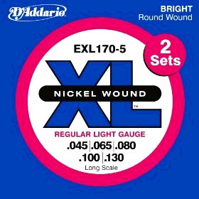 D'Addario EXL-170/5 TPGrubości: .045, .065, .080, .100, .130