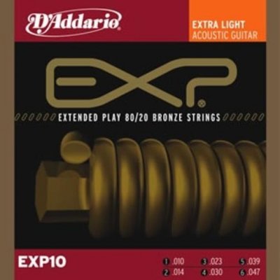 D'Addario EXP10 - EXP Coated 80/20 Bronze 10-47
